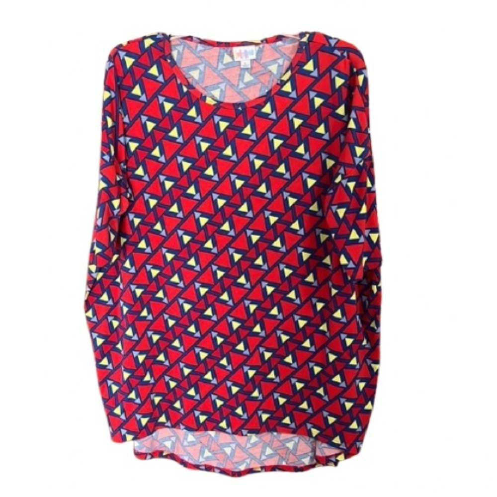 #65 Lularoe Irma large red yellow blue white